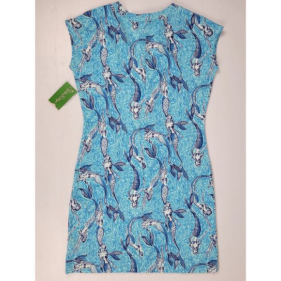 NWT Lilly Pulitzer Hayley Resort Spa Blue Mermaid French Terry Mini‎ Dress Small - Picture 6 of 12